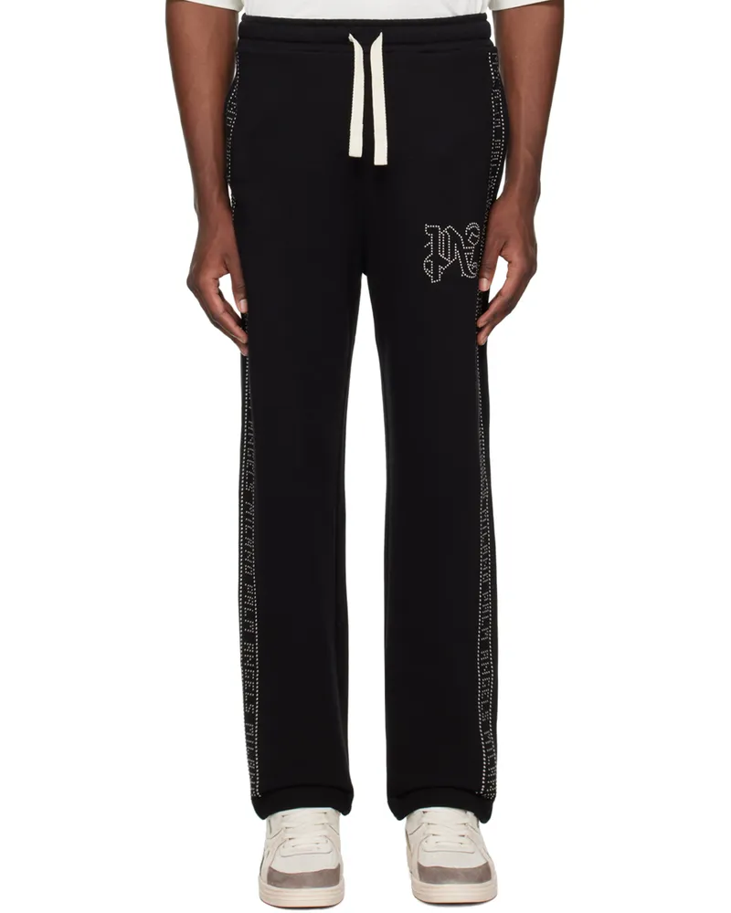 Palm Angels Black Studded Sweatpants Black