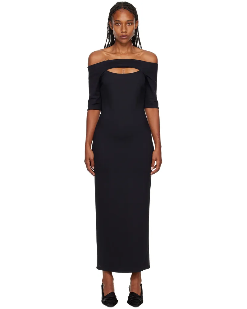 Rosetta Getty Black Cutout Maxi Dress Black