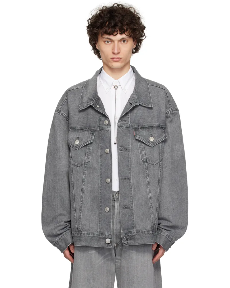 Junya Watanabe Gray Levi's Edition Garment Treated W Name Denim Jacket 1
