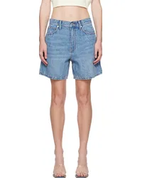 Alexander Wang Blue Mid-Rise Denim Shorts Vntge