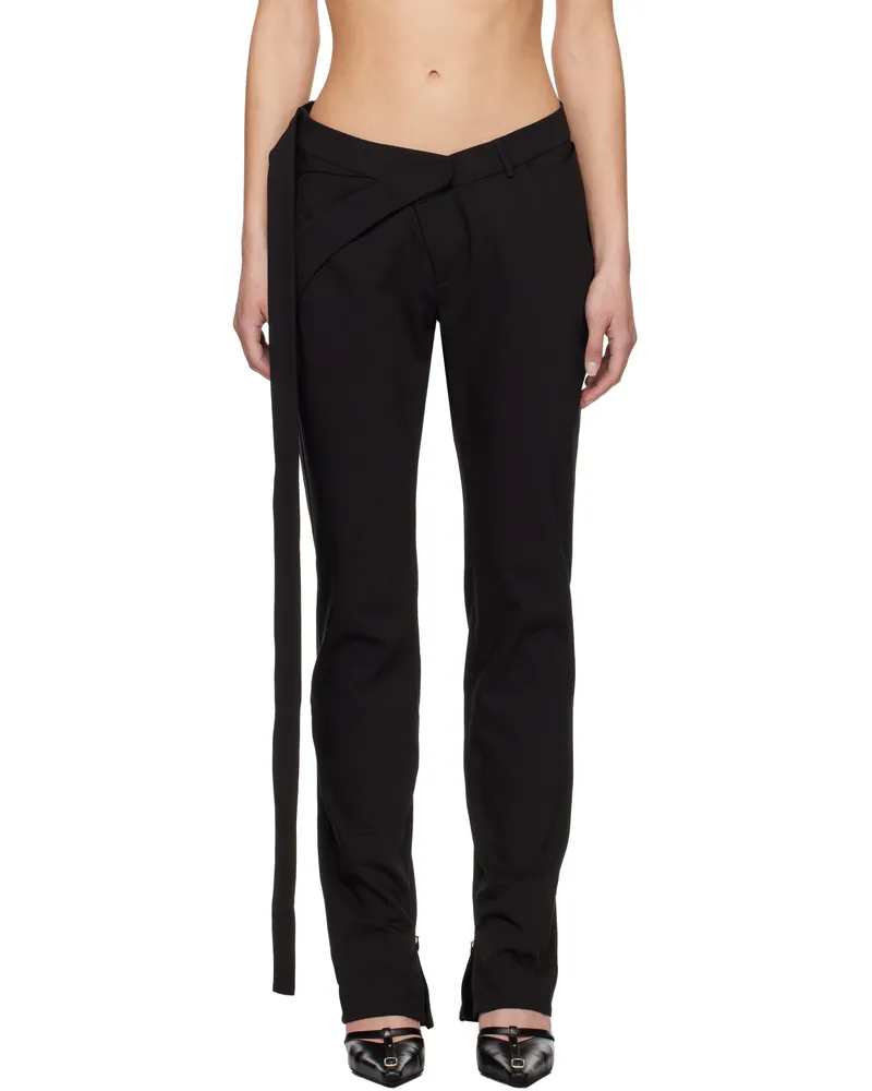 OTTOLINGER Black Slim Leg Suit Trousers Black