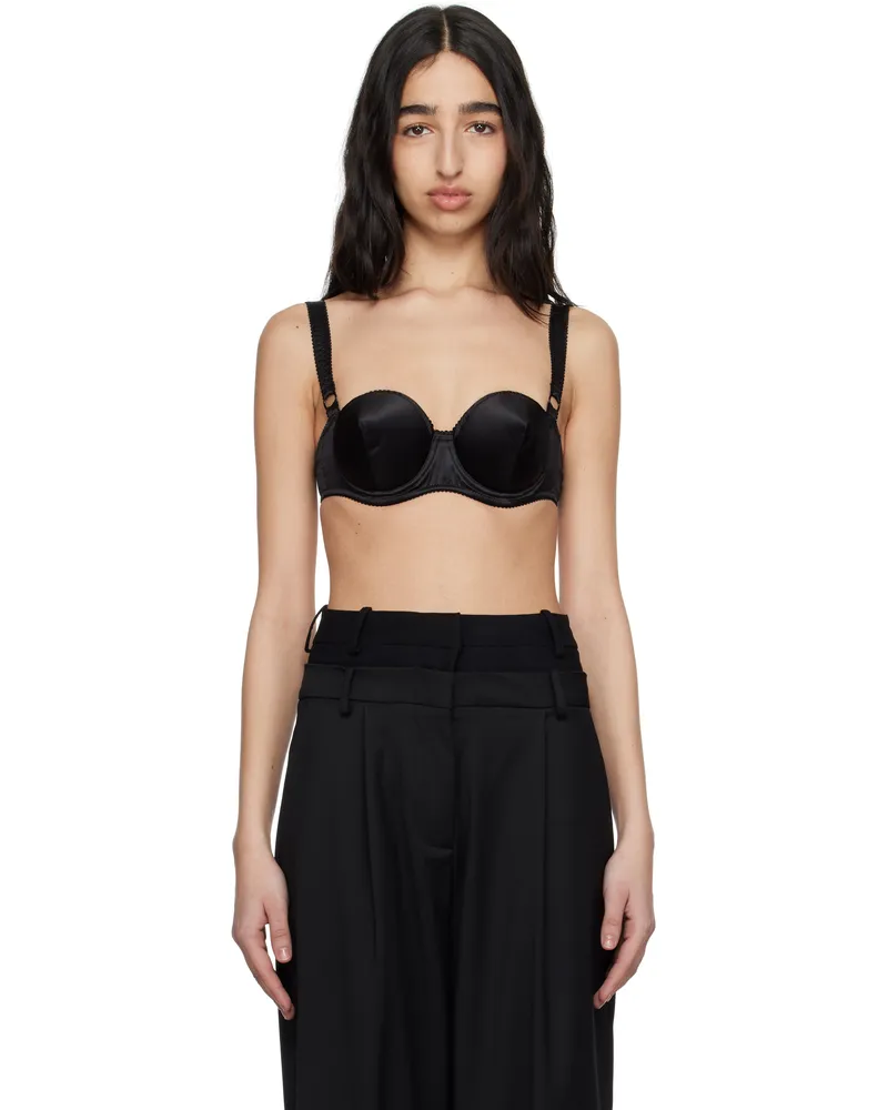 Dolce & Gabbana Black Satin Balconette Bra N0000