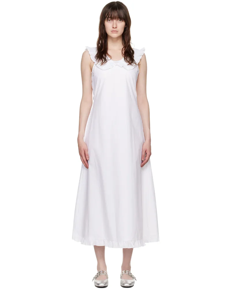 Molly Goddard White Laura Midi Dress White