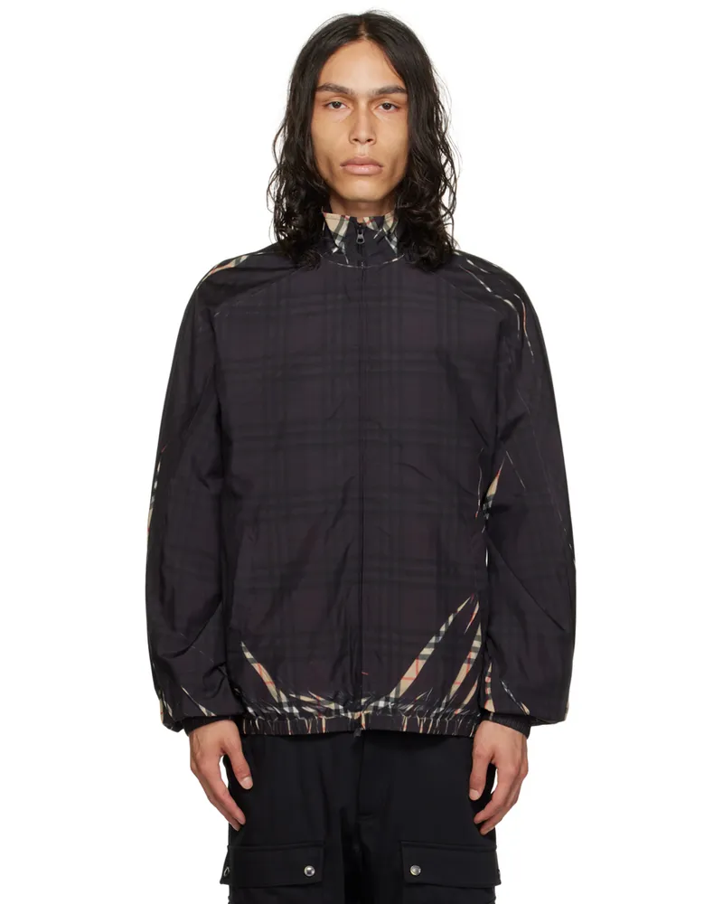 Burberry Black Sliced Check Jacket Archive