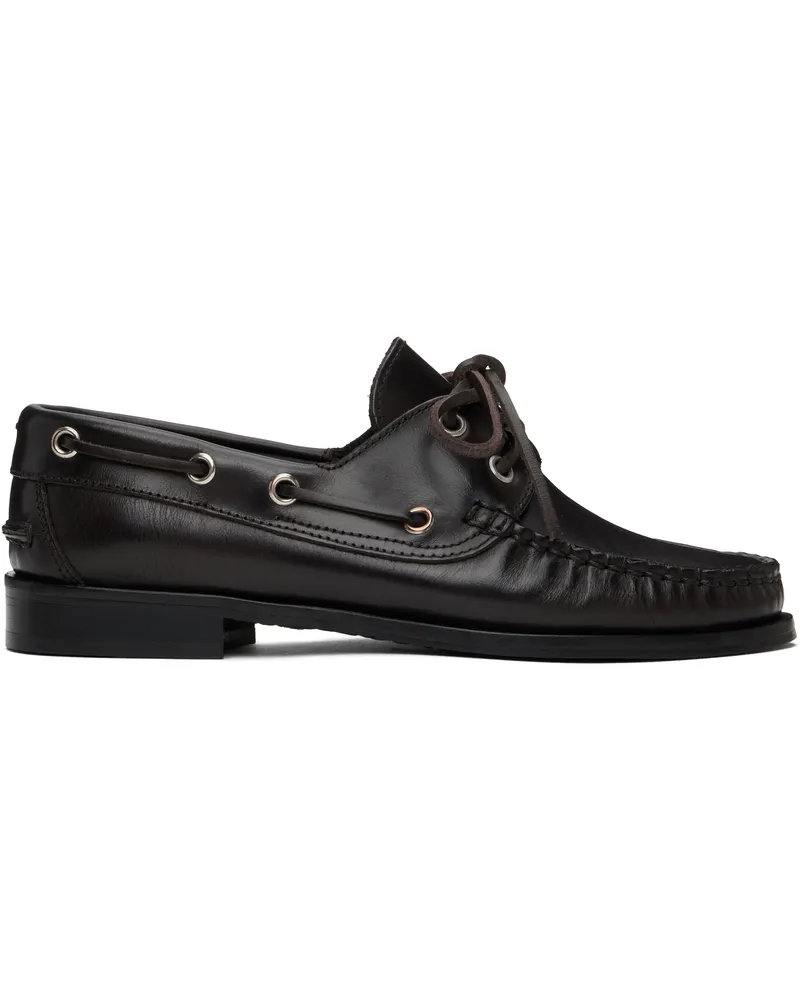 aeyde Brown Harris Calfskin Loafers Moka