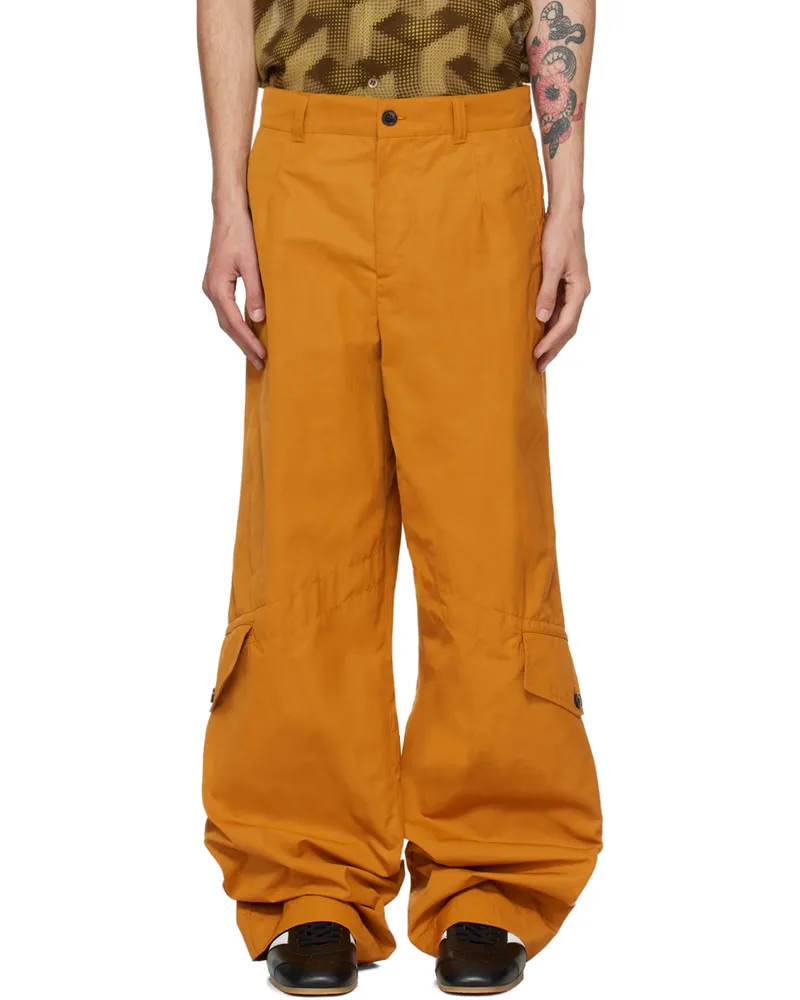 Dries van Noten Yellow Wide Cargo Pants 203