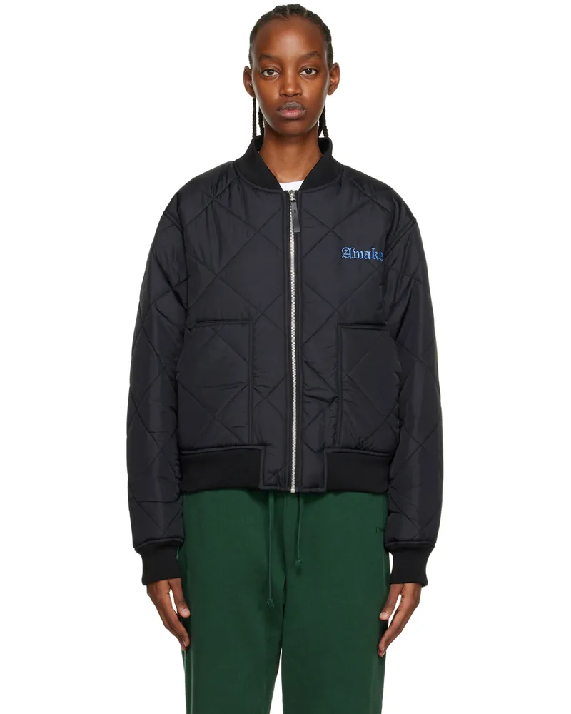 AWAKE NY Black Patch Bomber Jacket Black