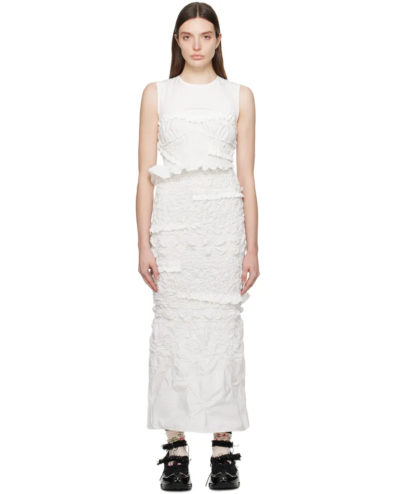 Cecilie Bahnsen White Vanda Midi Dress White