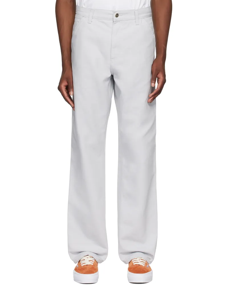 Carhartt WIP Gray Single Knee Trousers 02