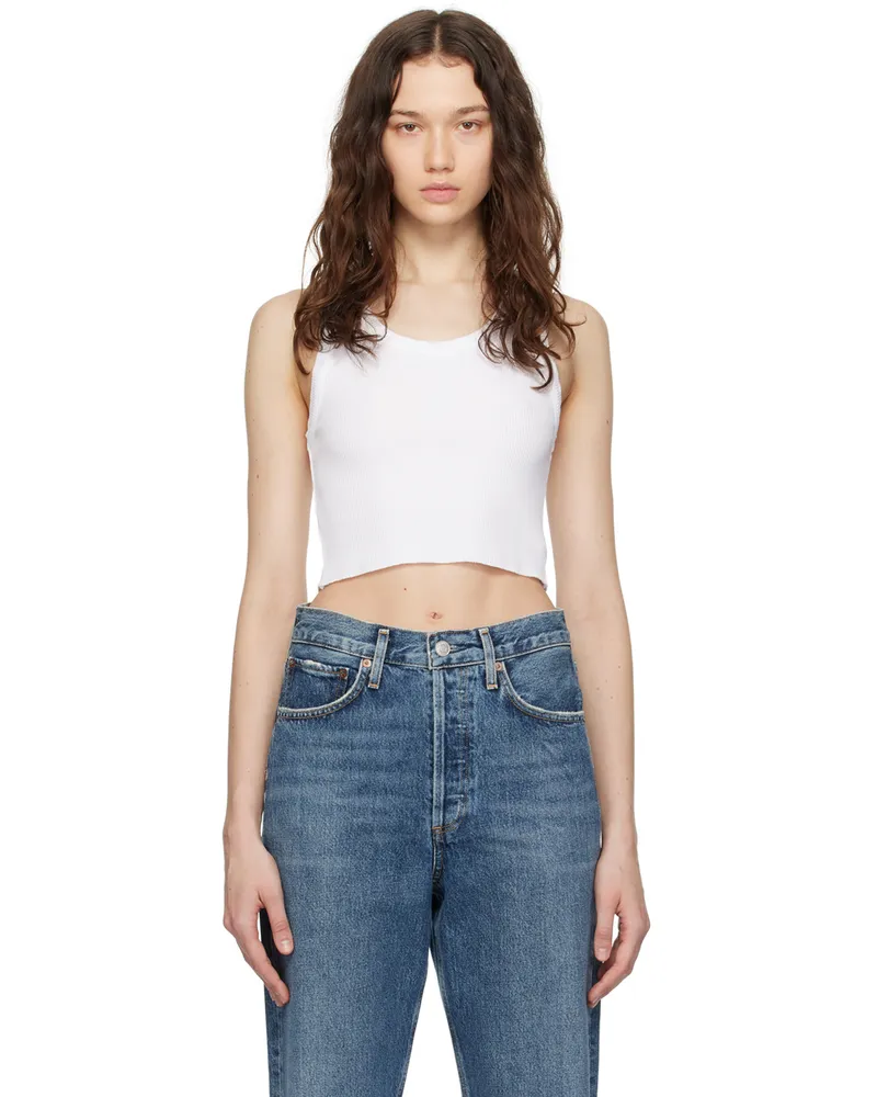 AGOLDE White Poppy Tank Top White