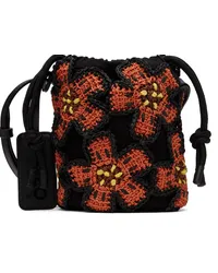 Kenzo Black Paris Boke Flower Crochet Bag Medium