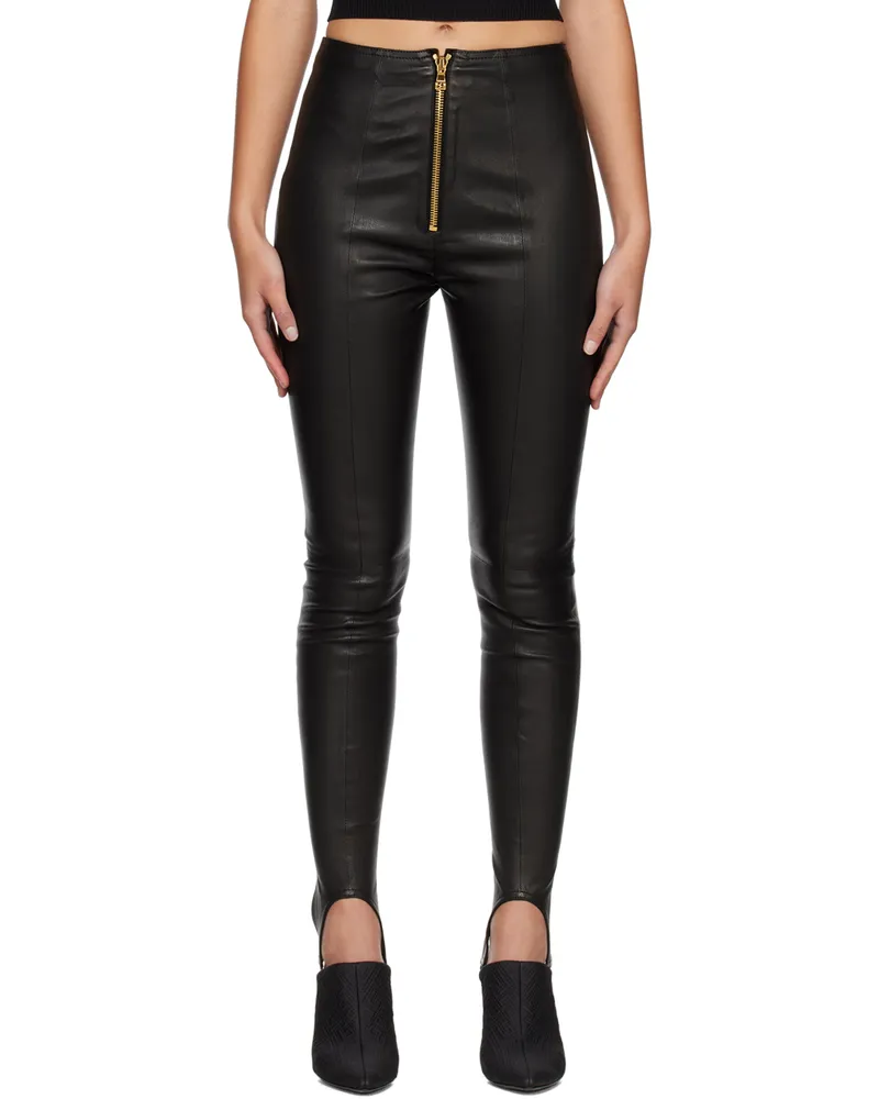 Balmain Black Stirrup Leggings Af1qd025lb99