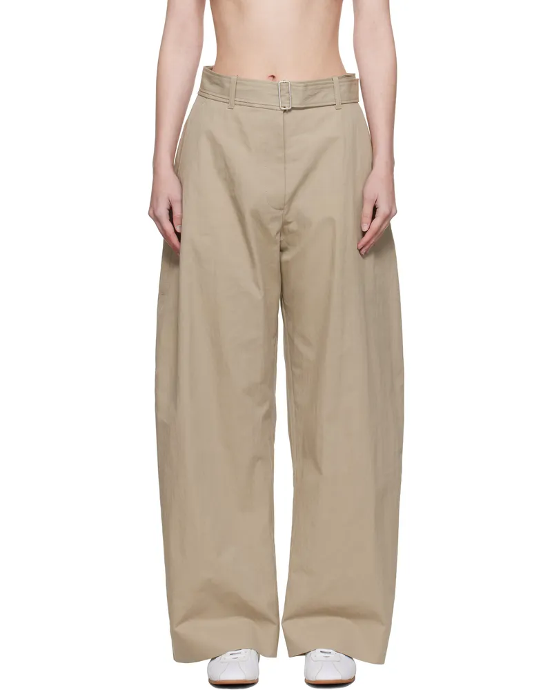 Studio Nicholson Beige Doring Trousers Dark