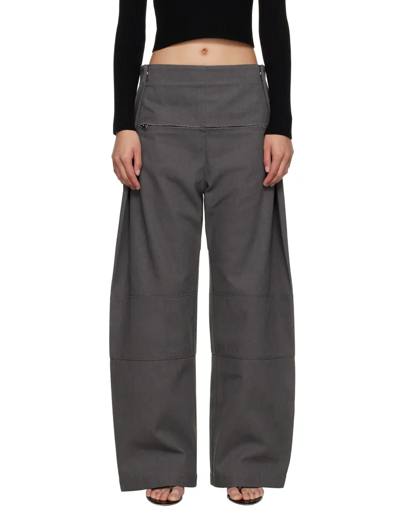 Jean Paul Gaultier Gray Zip Denim Trousers 04