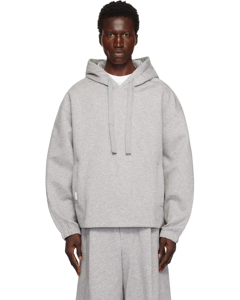 Wooyoungmi Gray Neoprene Hoodie 736g