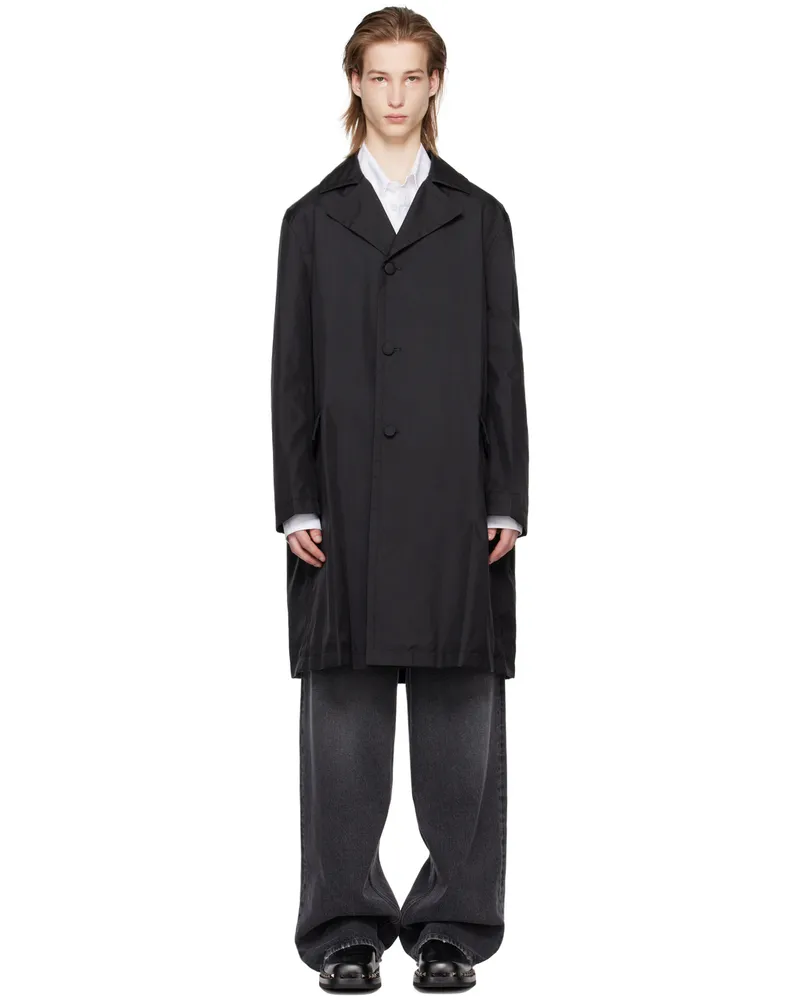 Valentino Garavani Black Notched Lapel Coat 0no