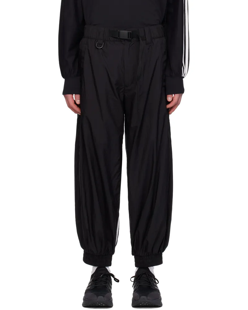 Y-3 Black 3-Stripes Nylon Sweatpants Black