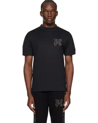 Palm Angels Black Monogram Stud T-Shirt Black