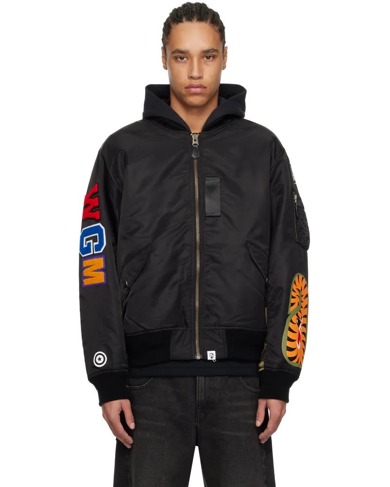 BAPE Black Shark MA-1 Bomber Jacket Blk-black