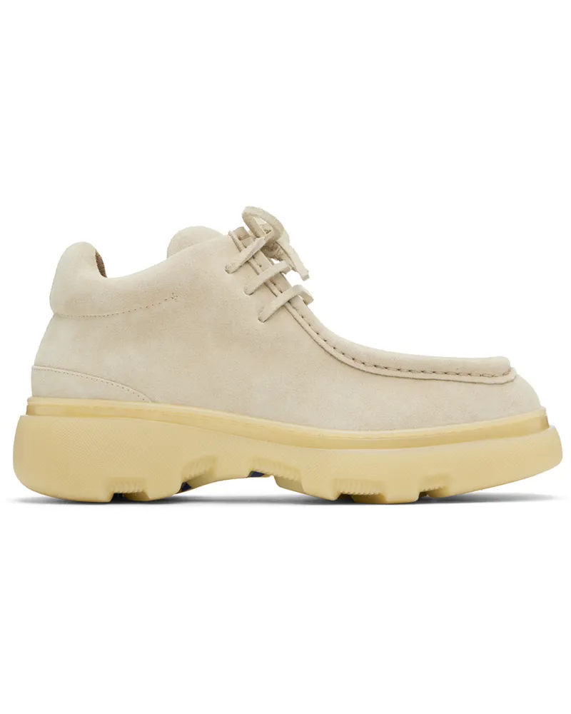 Burberry Beige Suede Creeper Mid Derbys Clay