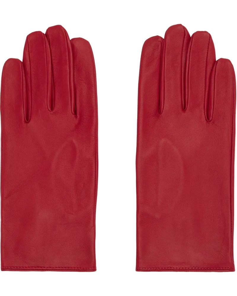 Ernest W. Baker Red Leather Gloves Red