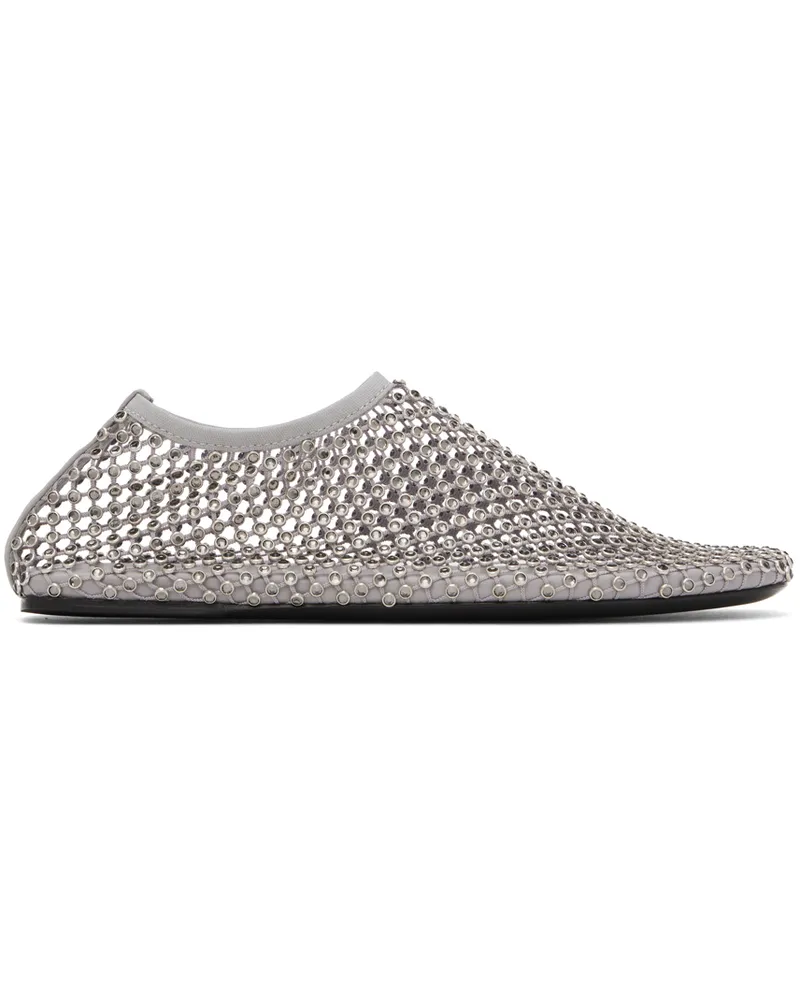Christopher Esber Gray Minette Crystal Slippers Slate