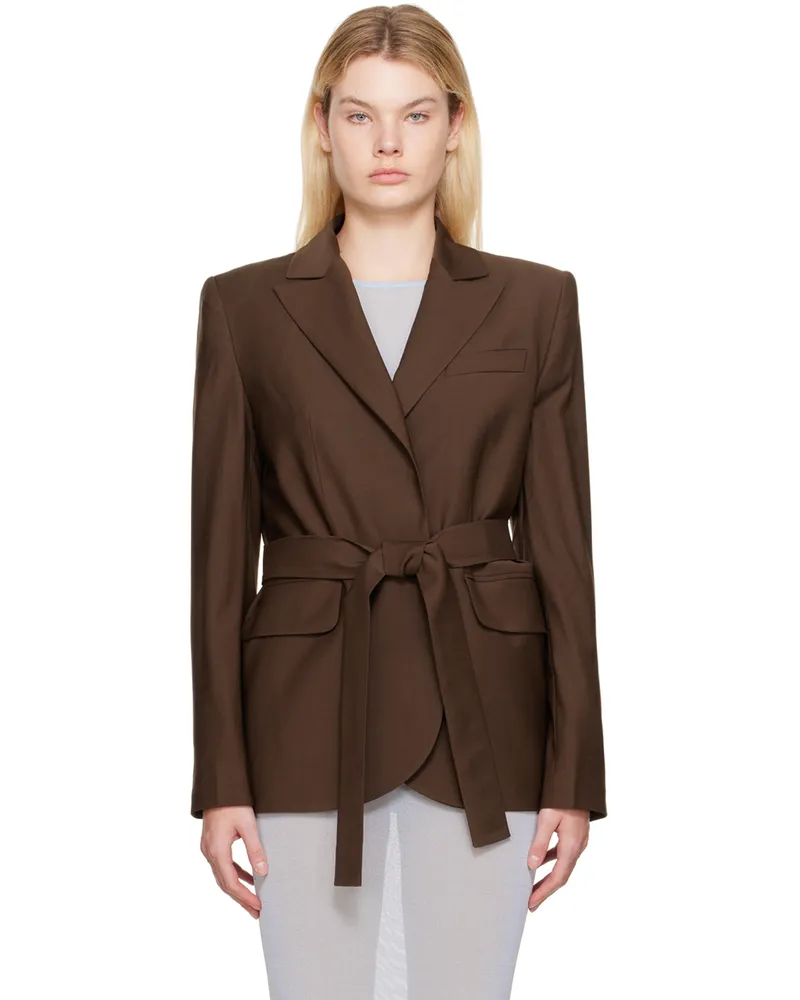 Aya Muse Brown Wool Blazer Chocolate