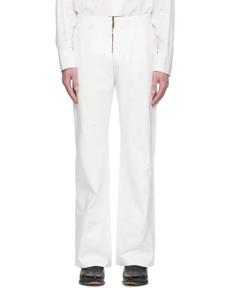 Maison Margiela White Painted Trousers 002f