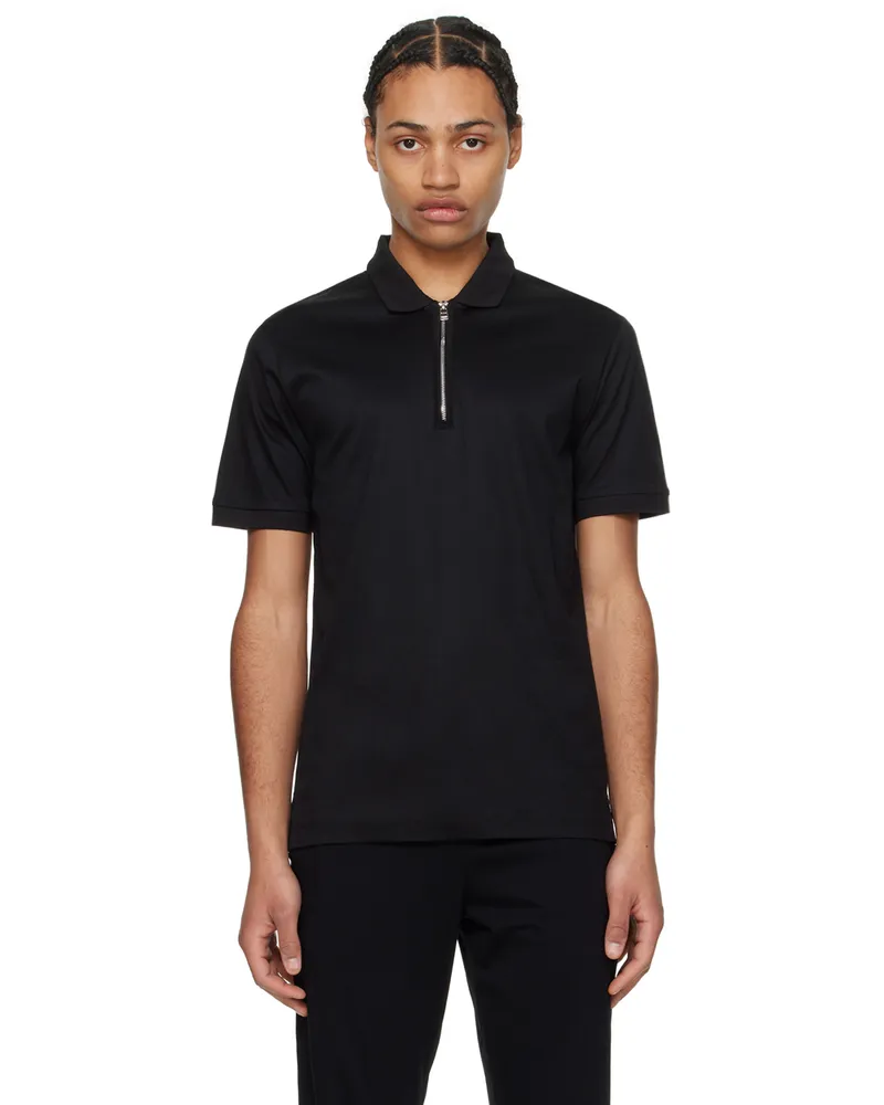 HUGO BOSS Black Half-Zip Polo 001-black