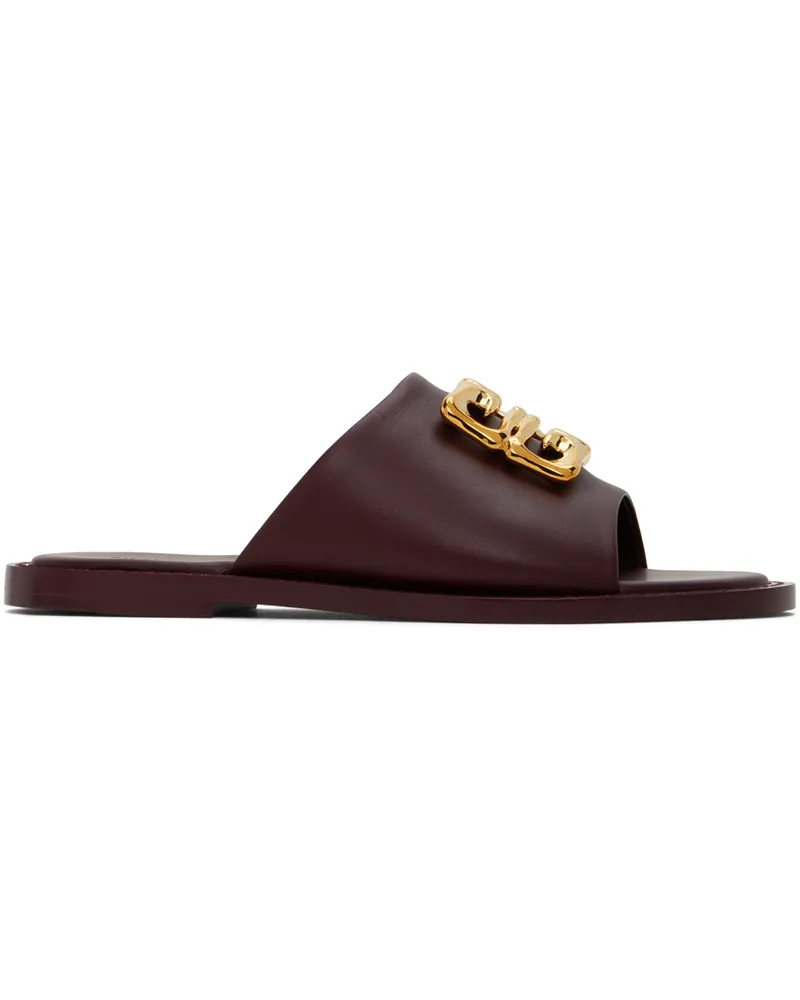 Givenchy Purple 4G Liquid Flat Mules 642-oxblood