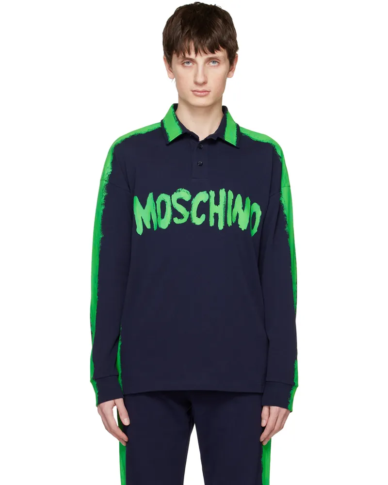 Moschino Navy Paint Polo A3290