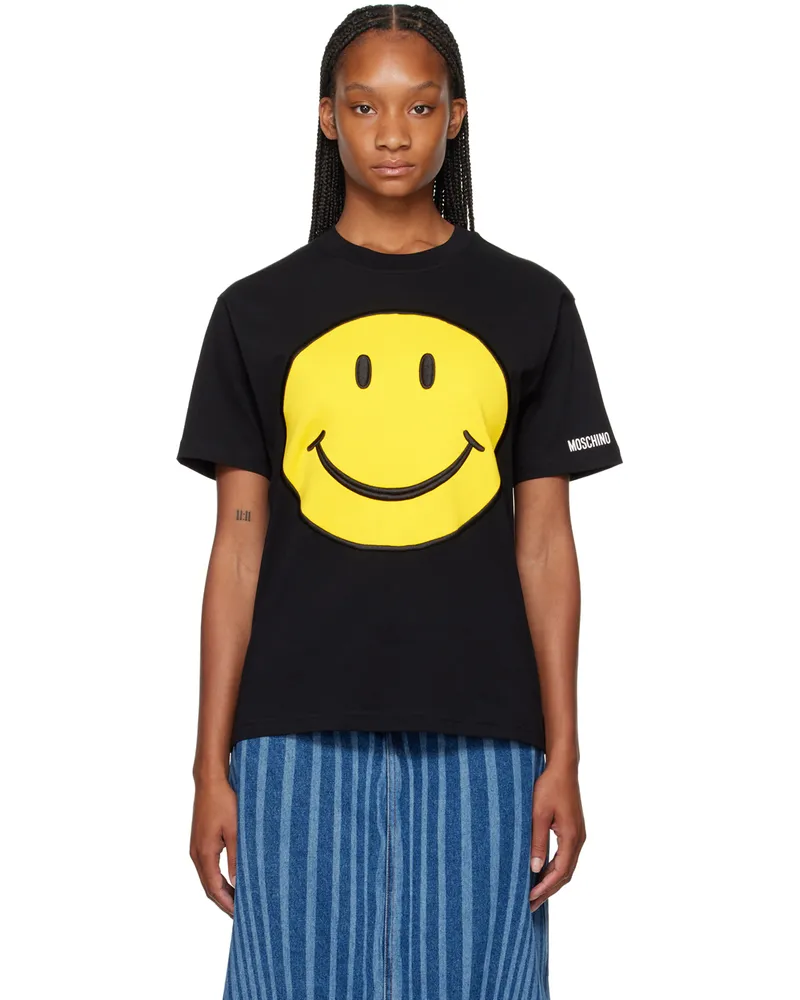 Moschino Black Embroidered Graphic T-Shirt 3555