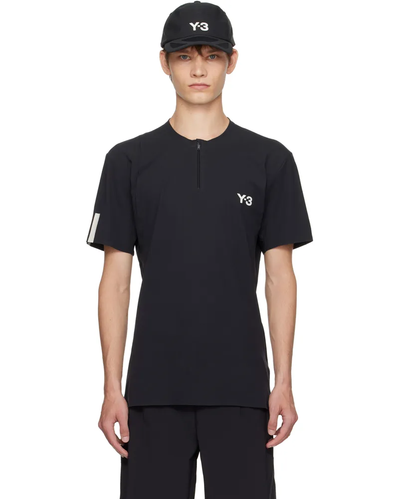 Y-3 Black US Open Tennis Freelift Zip Pro T-shirt Black