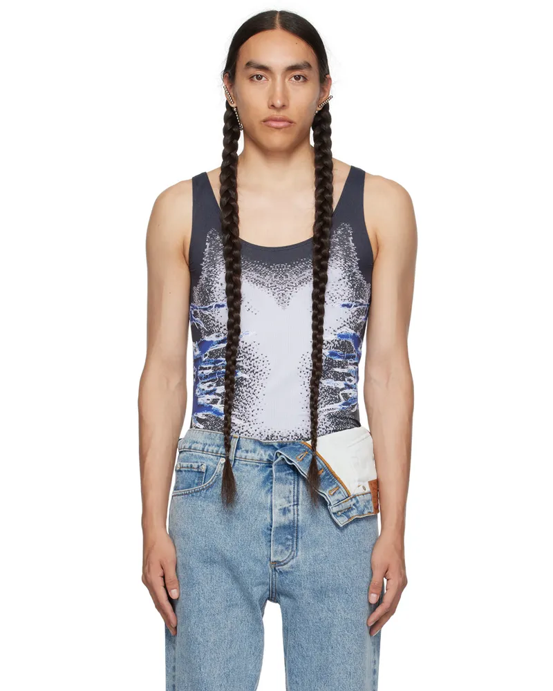 Y/PROJECT Black Whisker Print Tank Top Black