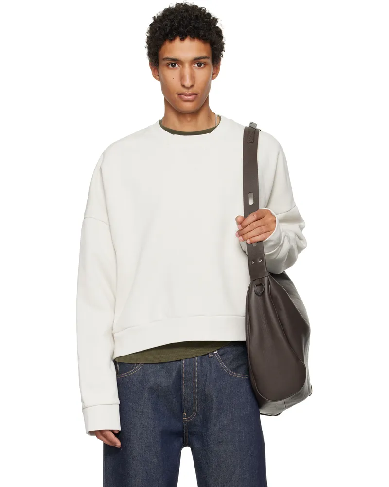 Entire Studios Off-White Box Crew Sweatshirt Rice