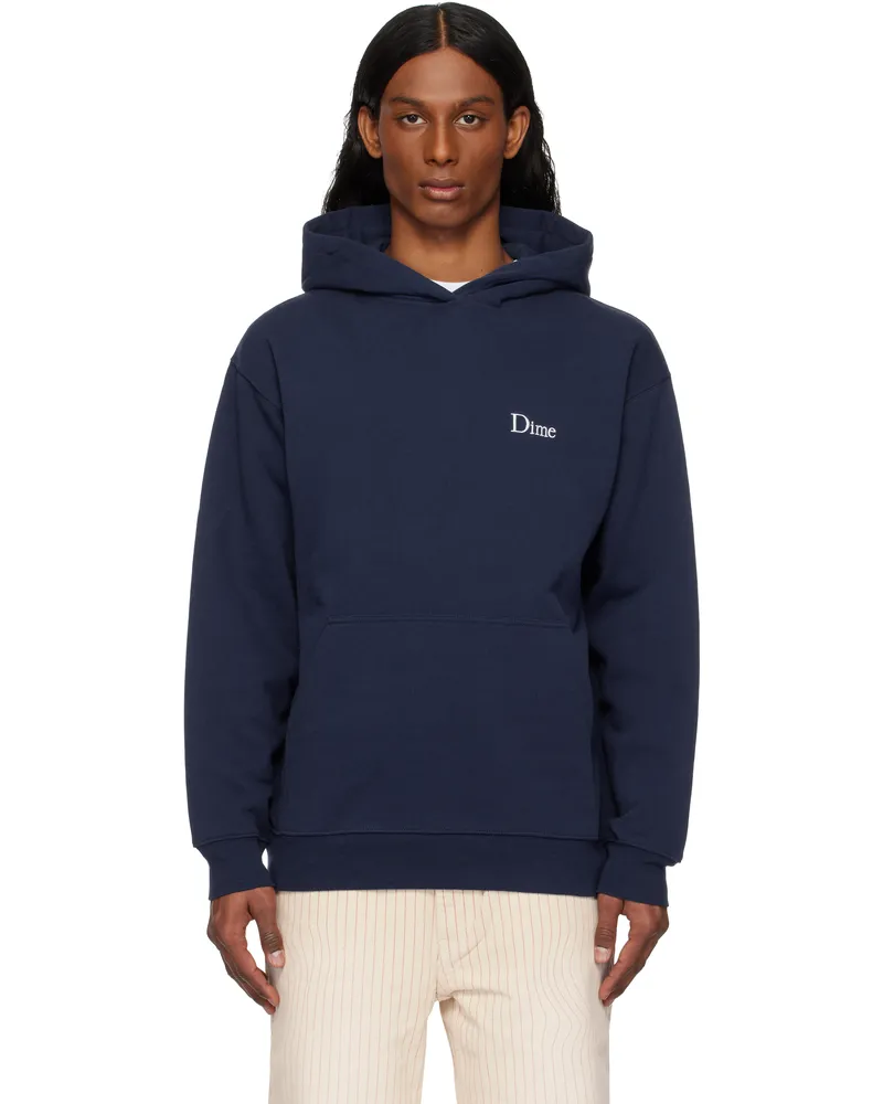 Dime Navy Classic Small Logo Hoodie Navy