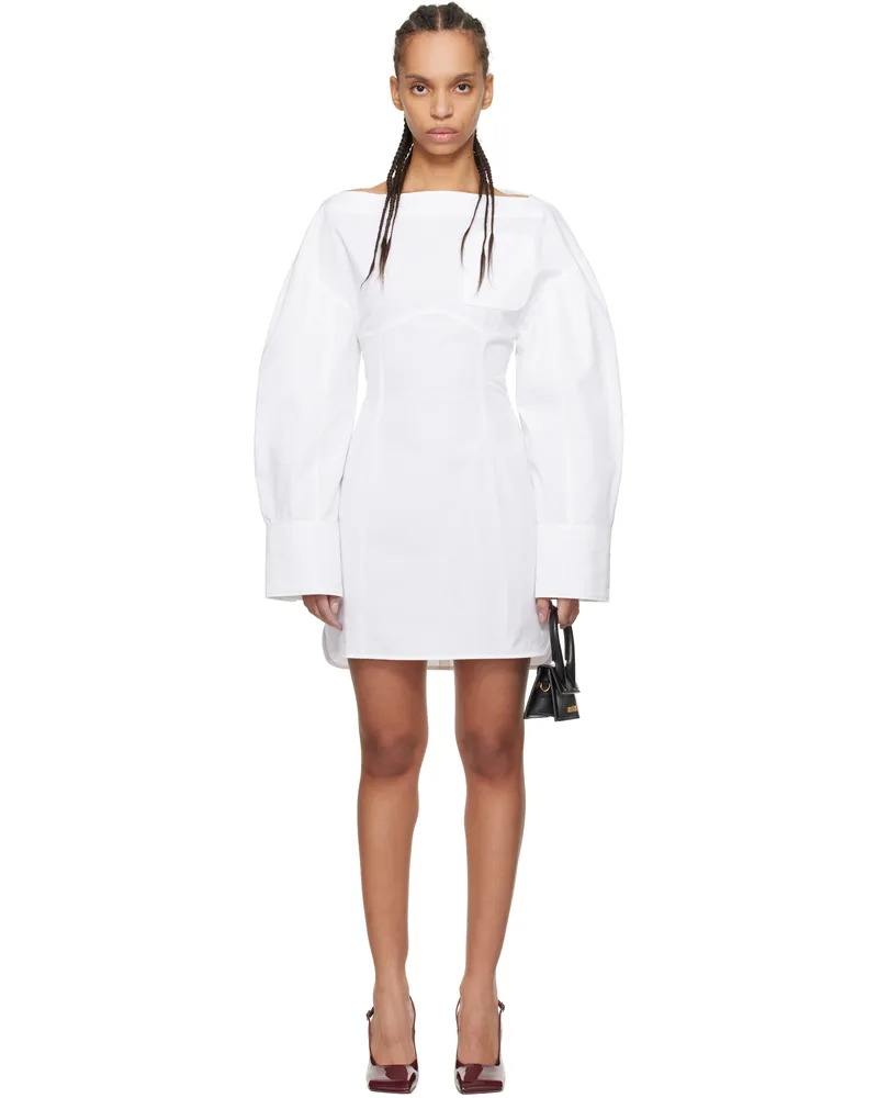 Jacquemus White La Casa 'The Casaco shirt dress' Minidress 100