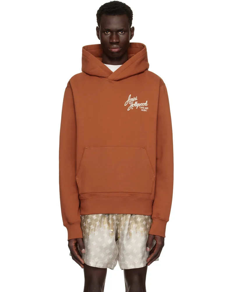 Amiri Orange 'Amiri Hollywood' Hoodie Burnt