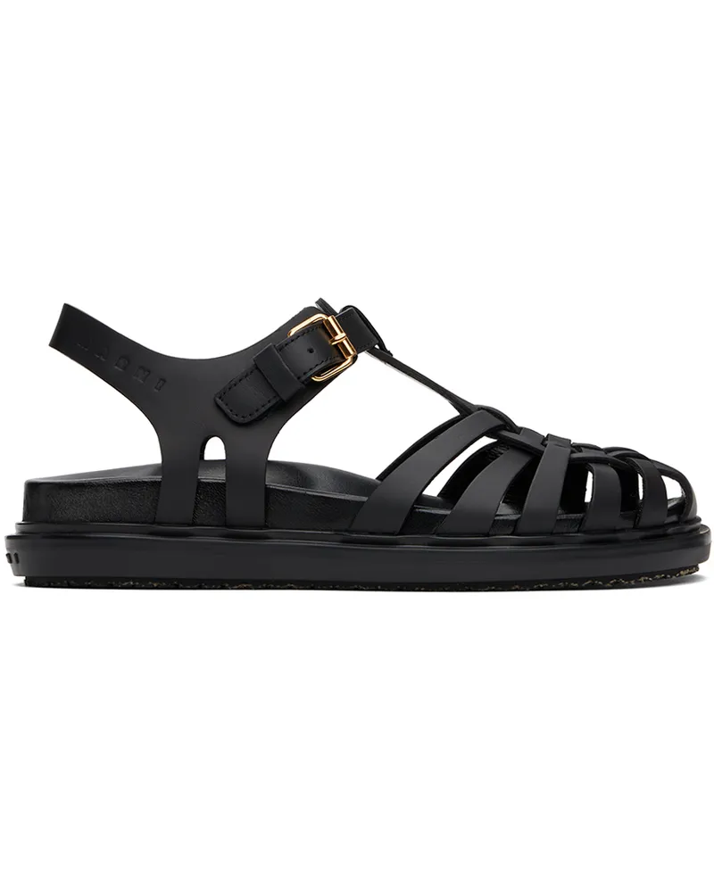 Marni Black Fisherman Fussbett Sandals 00n99