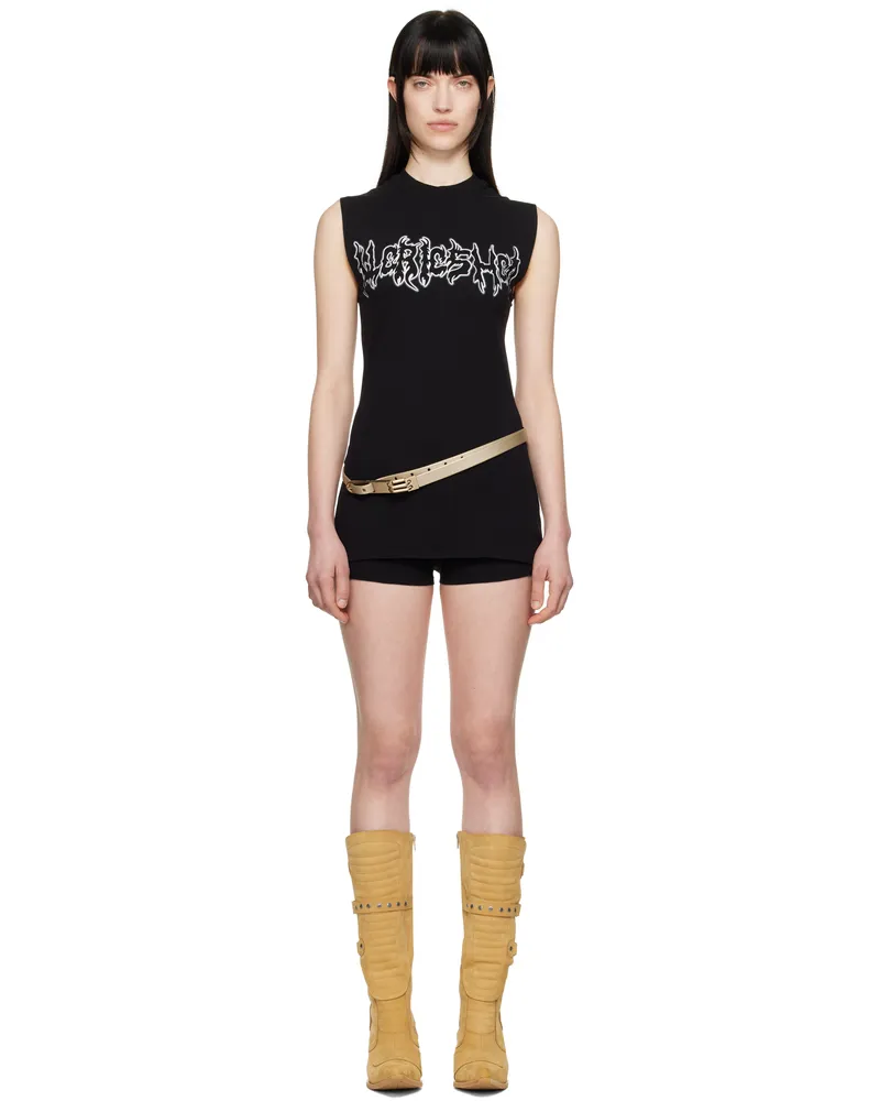 032c Black Super Bad Jersey Minidress Faded