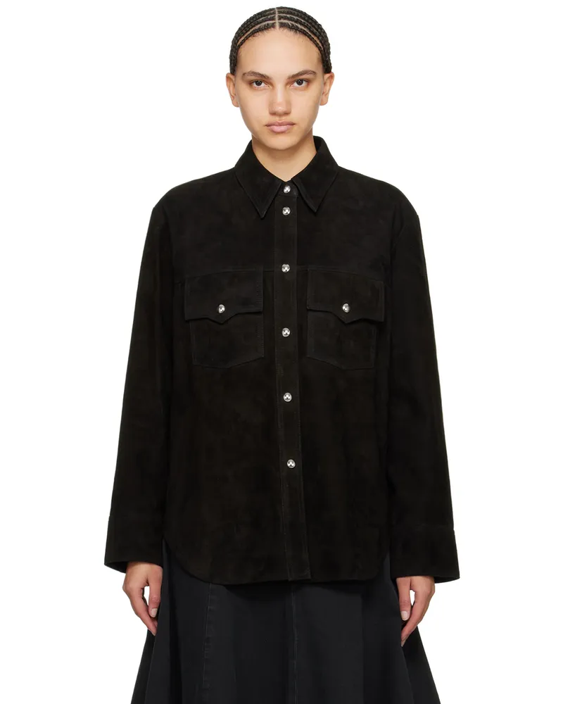 KHAITE Black Jinn Suede Jacket 200
