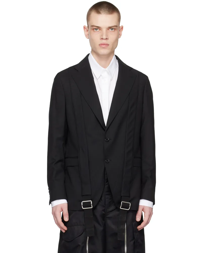 Simone Rocha Black Slim-Fit Blazer Black