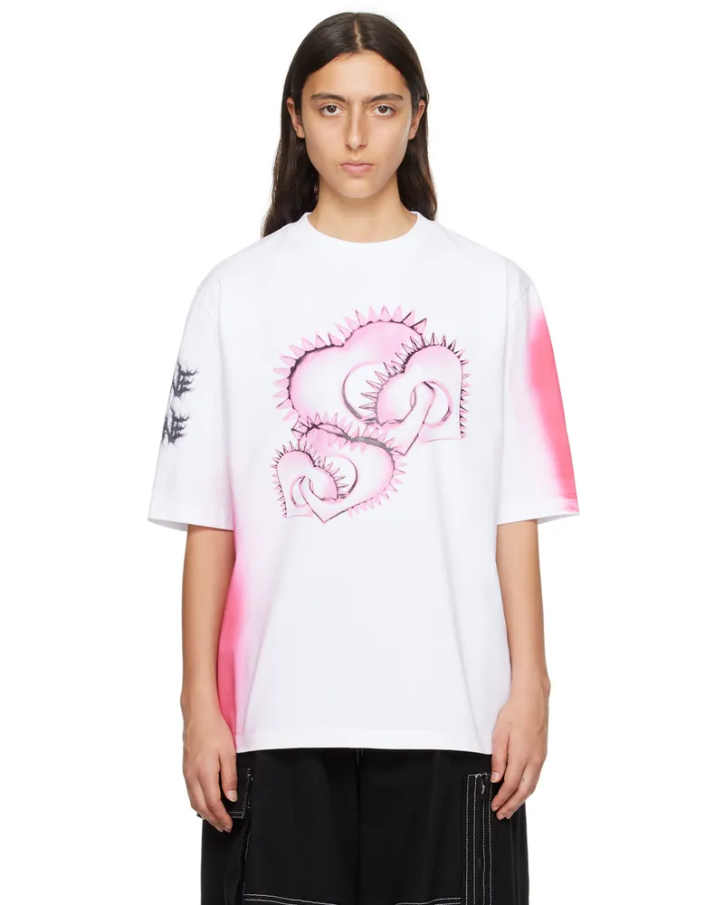 WE 11 DONE White Printed T-Shirt White