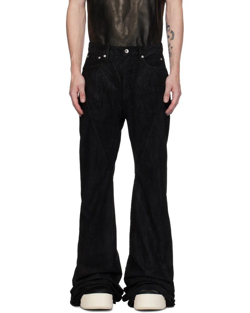 DRKSHDW by Rick Owens Black Porterville Bias Bootcut Trousers 09