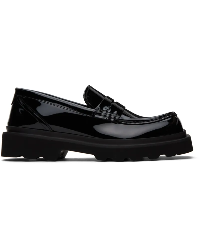 Dolce & Gabbana Black Moc Toe Loafers 80999