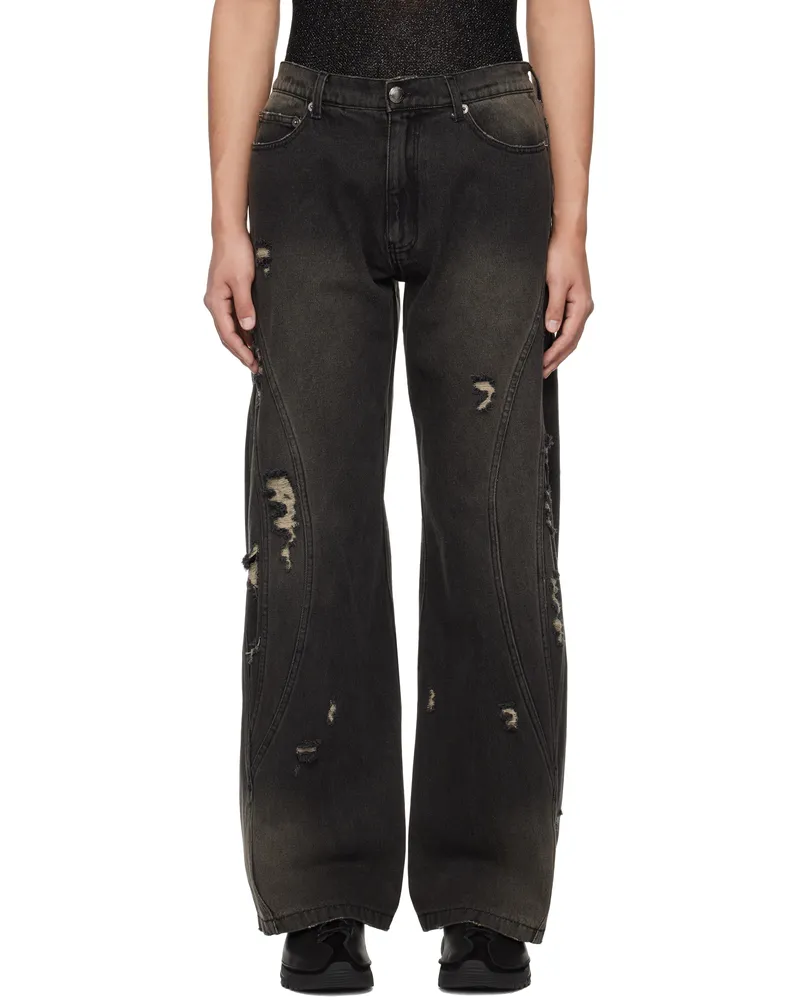 lesugiatelier Black Damaged Jeans Black