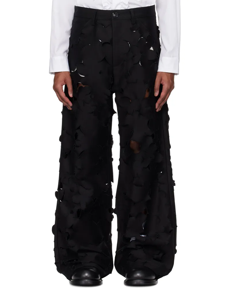 Marni Black Cut-Out Cotton Cargo Pants 00n99