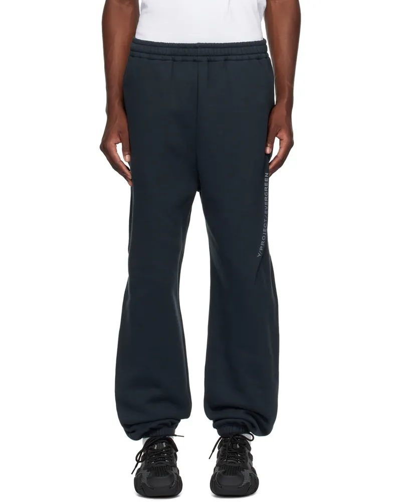 Y/PROJECT Black Pinched Logo Sweatpants Evergreen