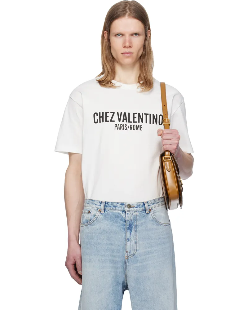 Valentino Garavani White 'Chez Valentino' Print T-shirt A03