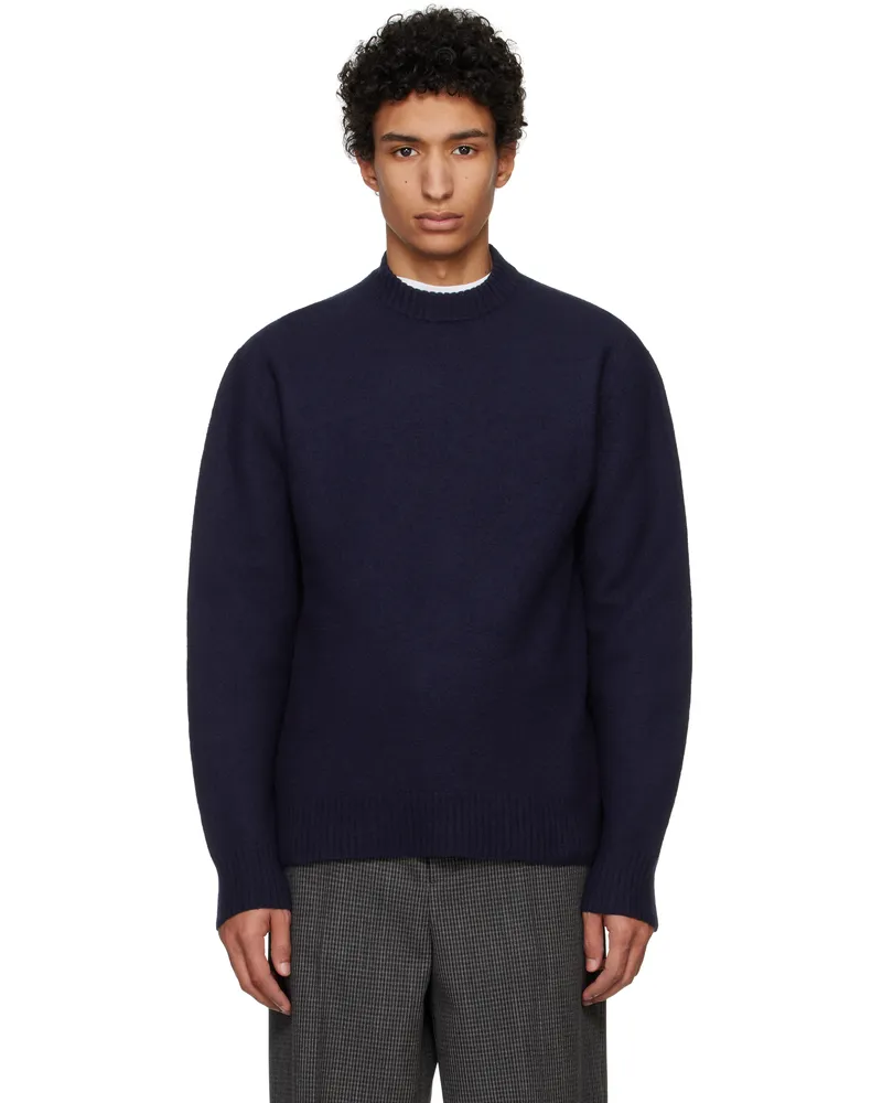 Jil Sander Navy Crew-Neck Sweater 402